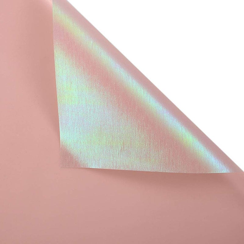 BBJ WRAPS Iridescent Double Sided Flower Wrapping Paper Florist Bouquet Packaging, 20 Sheets (Dusty Pink) - Image 1